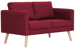 vidaXL Σετ Σαλονιού 2 Τεμαχίων Μπορντό Υφασμάτινο