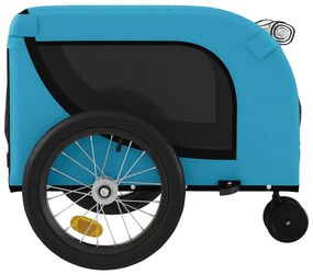 Τρέιλερ Ποδηλάτου Κατοικίδιων Μπλε/Μαύρο Ύφασμα Oxford/Σίδηρος - Μπλε