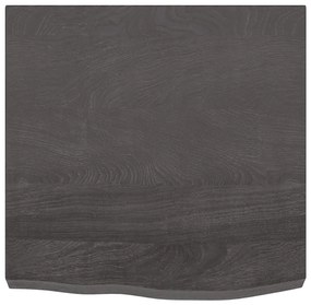 Ράφι Τοίχου Σκούρο Καφέ 60x60x(2-6) εκ. Επεξ. Μασίφ Ξύλο Δρυός - Καφέ