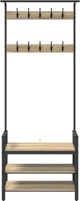 vidaXL Κρεμάστρα Δρύς Sonoma 75 x 34 x 184 εκ Επεξεργασμένο ξύλο