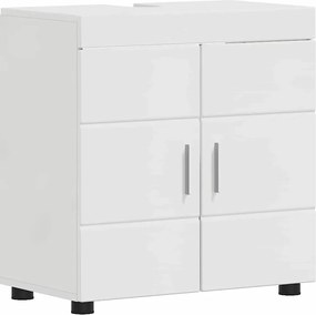 vidaXL Σετ Επίπλων Μπάνιου TULUM 2 pcs Υψηλής γυαλάδας λευκό