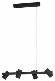 Κρεμαστό Φωτιστικό Οροφής Ράγα IP20 4xE14 25W GATUELA Μαύρο 99463 Eglo-99463-Μαύρο 99463
