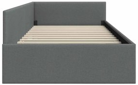 vidaXL Κρεβάτι Γωνίας Σκούρο γκρι 80 x 200 cm Ύφασμα και Έργο ξύλου
