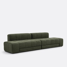 Ευθύς καναπές 5 θέσεων, 4 σε 1, από λεπτό boucle, FANO
