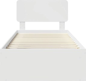 vidaXL Σκελετός Κρεβατιού Λευκό 75 x 190 cm Στερεά ξυλεία πεύκου