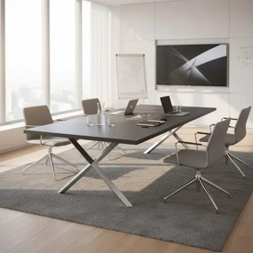 Τραπέζι συνεδριάσεων 10 ατόμων ανθρακί 240x120x75 cm
