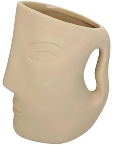 Βάζο ArteLibre Πρόσωπο Μπεζ Δολομίτης 17.6x10.2x24cm-05153747