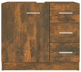 vidaXL Ντουλάπι Νιπτήρα Καπνιστή Δρυς 63 x 30 x 54 εκ. Επεξεργ. Ξύλο