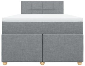 vidaXL Κρεβάτι Boxspring με Στρώμα Ανοιχτό Γκρι 120x190 εκ. Υφασμάτινο