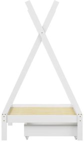 Κρεβάτι παιδικό Lalitto τύπου Montessori με 2 συρτάρια ξύλο λευκό 90x190 εκ. 90x190x170 εκ.