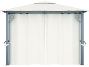 vidaXL Κιόσκι με Κουρτίνα Κρεμ 400 x 300 εκ. Αλουμινίου