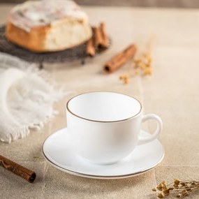 Σετ φλιτζάνια και πιατάκια Klausberg KH 1929, 12 τμχ, 210 ml, Opal, λευκό/χρυσό