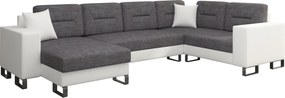 Γωνιακός καναπές Adoro-Αριστερή-Λευκό - Ανθρακί - 312.00 Χ 210.00 Χ 95.00