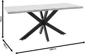 Tραπέζι Gilman pakoworld MDF sonoma-μαύρο 180x90x75εκ
