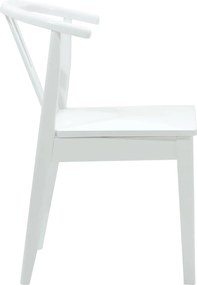 vidaXL Καρέκλα τραπεζαρίας 2 pcs Λευκό και Λευκό Στερεό Ξύλο Ραβέντι