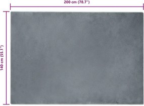 vidaXL Αντιολισθητικό ψεύτικο χαλί από κουνελιού Olite Ανθρακί