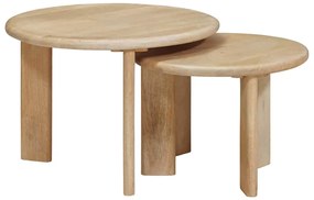 vidaXL Τραπεζάκια Καφέ Στερεών 2 pcs Μαύρο Στερεό ξύλο μάνγκο