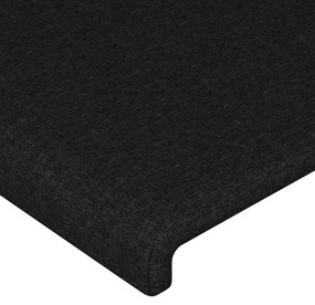 Πλαίσιο Κρεβατιού με Κεφαλάρι Μαύρο 200x200 εκ. Υφασμάτινο - Μαύρο