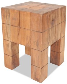 vidaXL Υποπόδιο από Μασίφ Μαόνι