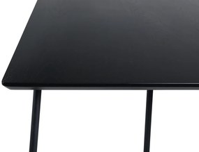 Τραπέζι Dallas 1721, Μαύρο, 75x90x190cm, Ινοσανίδες μέσης πυκνότητας, Φυσικό ξύλο καπλαμά, Μέταλλο | Epipla1.gr
