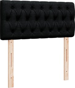 vidaXL Κρεβάτι Boxspring με Στρώμα Μαύρο 90x200 εκ. Υφασμάτινο