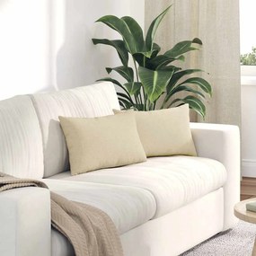 vidaXL Μαξιλάρι Καναπέ 2 pcs Κρεμ 50 x 30 cm ύφασμα