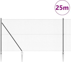 vidaXL Συρματόπλεγμα με ακίδες 25 x 1,5 m Χάλυβας με επικάλυψη PVC