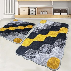 Πατάκια Μπάνιου Circle 359CHL2573 (Σετ 2τμχ) Yellow L'essentiel Maison 60x100cm Πολυέστερ