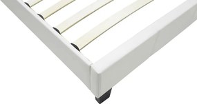 Κρεβάτι Nevil pakoworld 100x200 PU χρώμα λευκό ματ