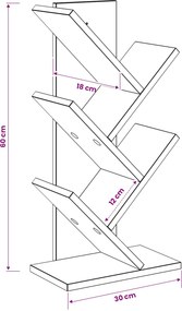 vidaXL Ράφι Δέντρου 4-Επιπέδων 30 x 18 x 60 εκ Επεξεργασμένο Ξύλο