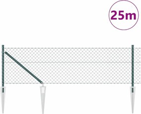 vidaXL Στύλος Περιφράξεων Πράσινο 0,8 x 25 μ (60 x 60 mm διχτυωτό)