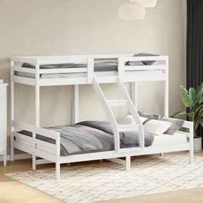 vidaXL Κουκέτα 80x200/140x200 εκ. Λευκό από Μασίφ Ξύλο Πεύκου