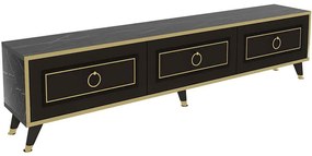 Έπιπλο Τηλεόρασης Sona 550ARN3523 180x29,5x45,5cm Marble Effect Black-Gold