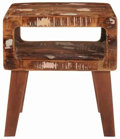 vidaXL End Table με ράφι Καφέ 40 x 32 x 46 εκ Στερεό Ανακτηθέν Ξύλο