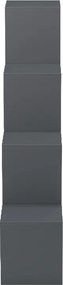 Βιβλιοθήκη Scala pakoworld ανθρακί 129.5x29x129.5εκ
