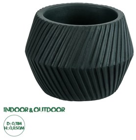 Artificial Garden BARBADOS 20538 Διακοσμητικό Κεραμικό Κασπώ Γλάστρα - Flower Pot Μαύρο Φ11 x Υ8.5cm