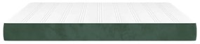 vidaXL Στρώμα με Pocket Springs Σκούρο Πράσινο 160x220x20 εκ Βελούδινο