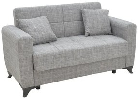 Sofa-bed with storage two-seater Modesto gray fabric 155x85x80cm 155x85x80 εκ.