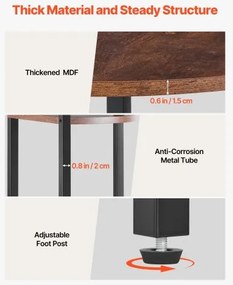 VEVOR 6 Tier Corner Shelf Tall Corner Stand with LED Light Narrow Display Rack
