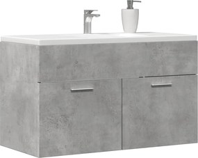 vidaXL Ντουλάπι Μπάνιου Γκρι Σκυροδέματος 90x38,5x46 εκ. Επεξ. Ξύλο