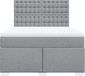 vidaXL Κρεβάτι Boxspring με Στρώμα Αν. Πράσινο 160x200εκ Υφασμάτινο