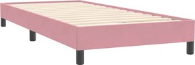 vidaXL Κρεβάτι Boxspring χωρίς Στρώμα Ροζ 80x220 εκ. Βελούδινο