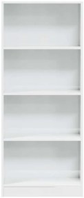 Βιβλιοθήκη Γυαλιστερό Λευκό 60x24x143 εκ. Επεξεργασμένο Ξύλο - Λευκό