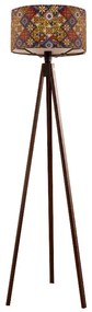 Φωτιστικό δαπέδου Rosling Megapap Mdf/ύφασμα Pvc χρώμα καρυδί - πολύχρωμο 38x38x140εκ.