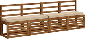 vidaXL Μαξιλάρια Πάγκου 2 Τεμαχίων VUGHT 2 pcs 100% Πολυεστέρας Κρεμ