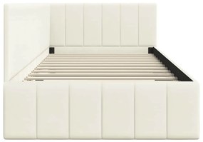 vidaXL Κρεβάτι Γωνίας με κεφαλάρι Κρεμ 90 x 190 cm Βελούδο