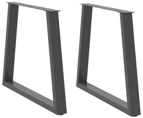 Πόδια Τραπεζαρίας Σχήματος V 2 τεμ. Ανθρακί 70x(72-73,3) εκ. Ατσάλι