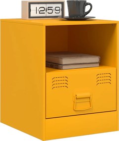 vidaXL Κομοδίνα 2 τεμ. Μουσταρδί 34,5 x 39 x 44 εκ. από Χάλυβα