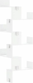 vidaXL Γωνιακή Ραφιέρα Τοίχου Λευκή 45x45x147 εκ. από Επεξ. Ξύλο