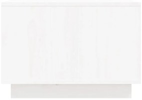 Τραπεζάκι Σαλονιού Λευκό 80 x 50 x 35 εκ. από Μασίφ Ξύλο Πεύκου - Λευκό
